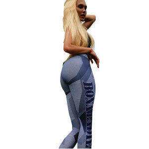 Sexy Women Stretch Skinny Print Pants Slim Leggings Sport Pants Elastic Waist Yoga Pants #E5