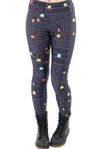 Women Space Print Pants Fitness Legging