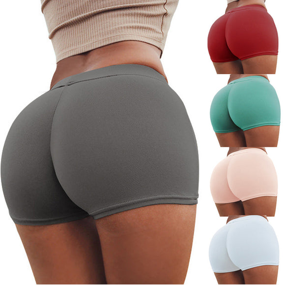 Summer Pants Women Sports Shorts Gym Workout Waistband Skinny Yoga Short Pants